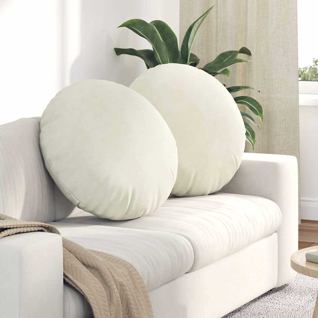 Jastučići za sjedenje 2 pcs Krema Ø60 x 21 cm Baršun