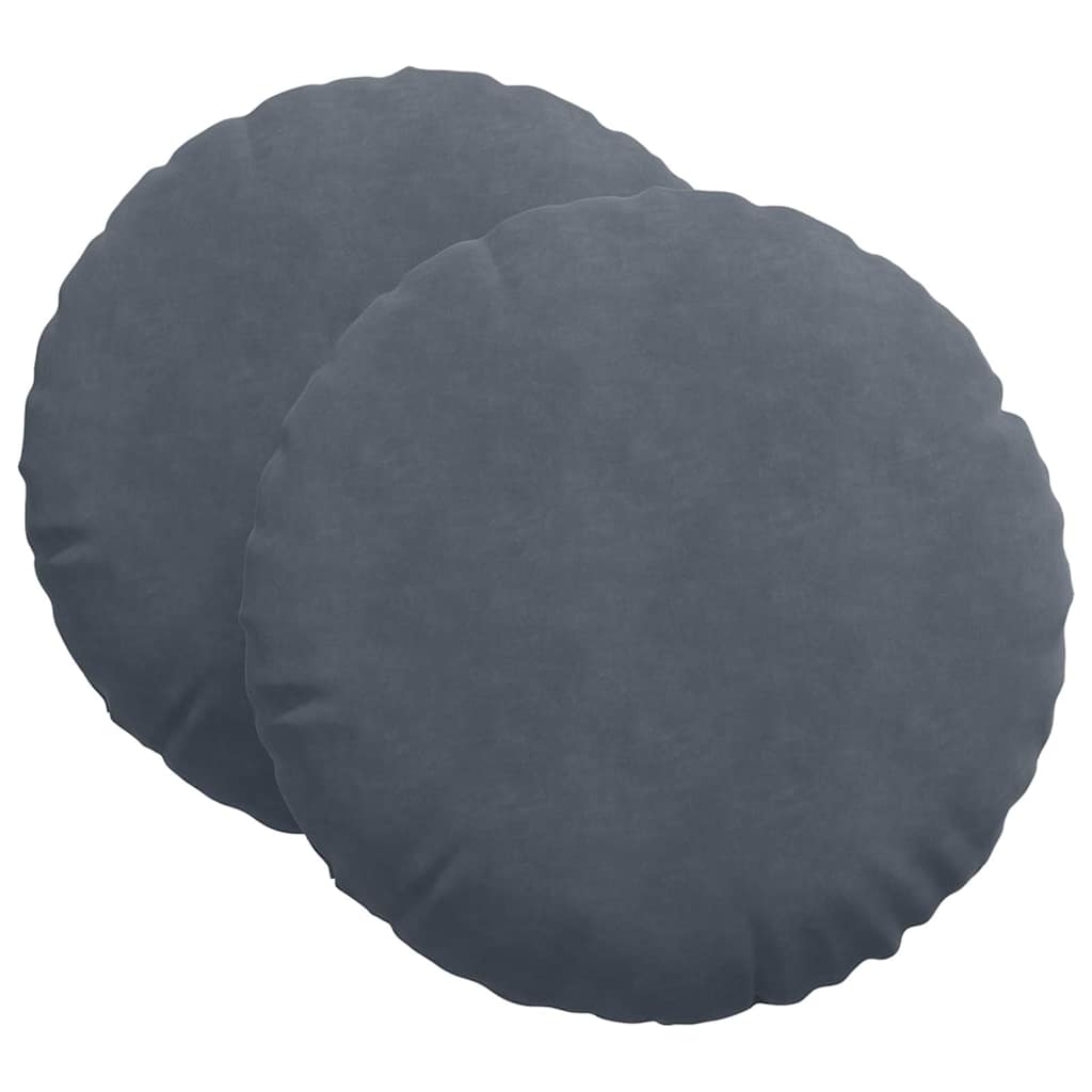Jastučići za sjedenje 2 pcs Tamno siva Ø 40 x 13 cm Baršun