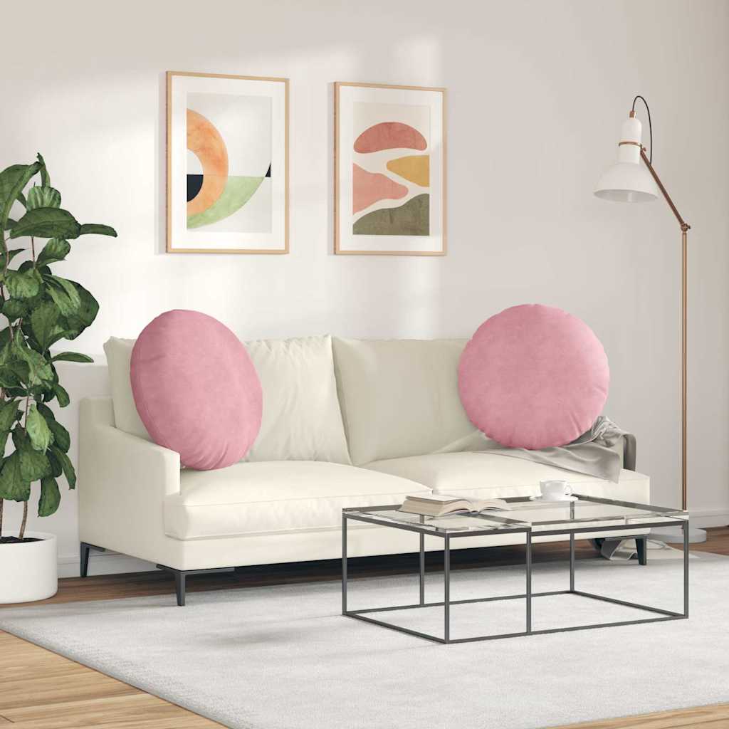Jastučići za sjedenje 2 pcs Ružičasta Ø 80 x 29 cm Baršun