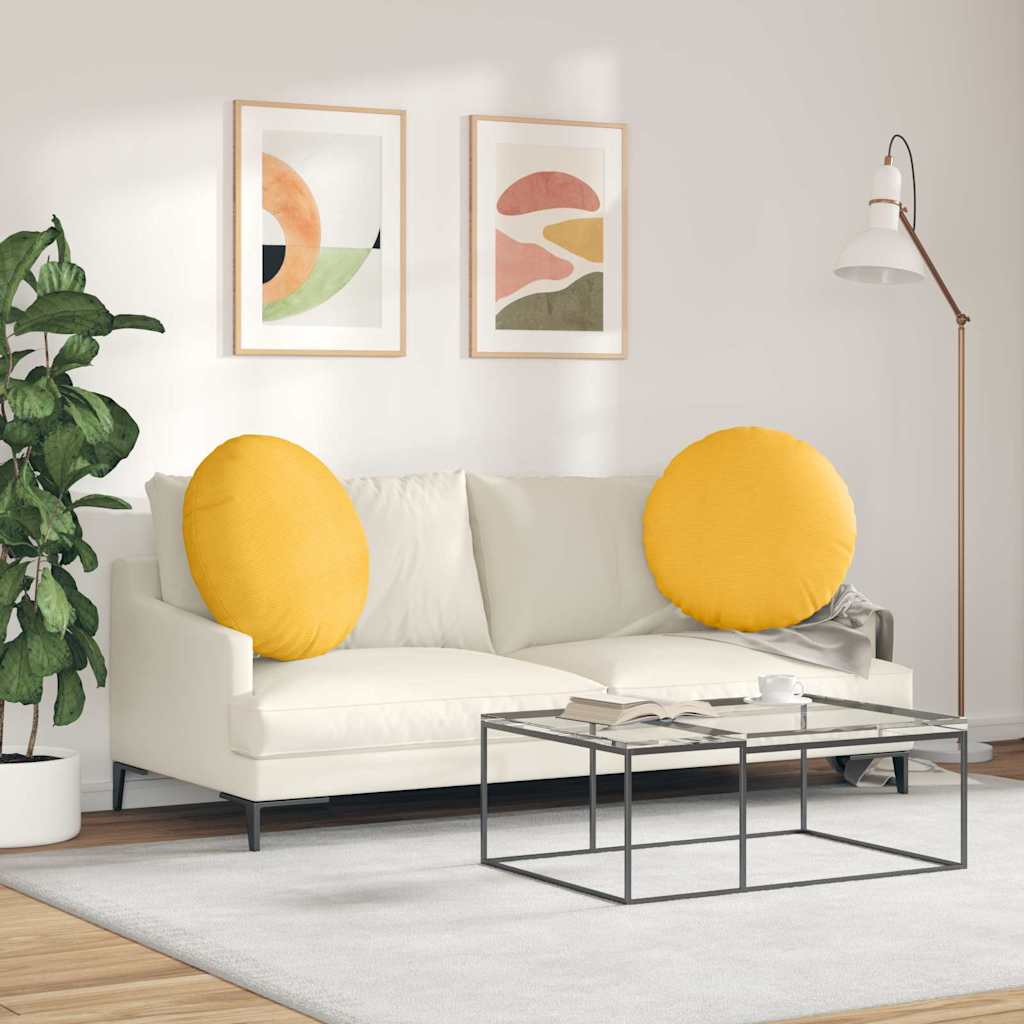 Jastučići za sjedenje 2 pcs Svijetlo žuta Ø 80 cm