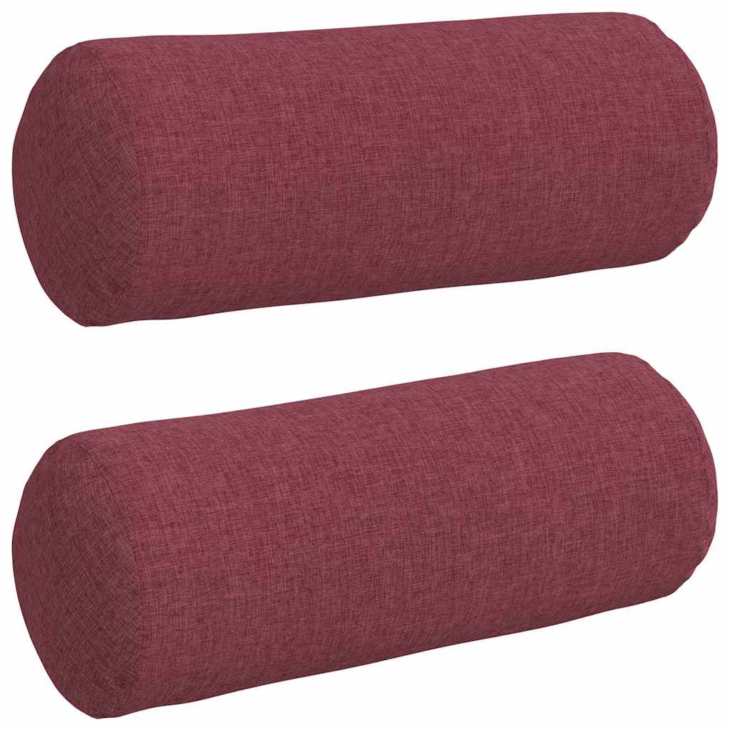 Valjkasti jastučići 2 pcs Vinska crvena Ø 15 x 40 cm tkanina