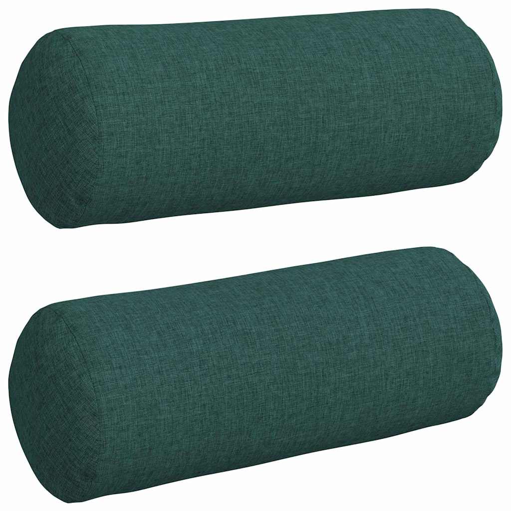 Valjkasti jastučići 2 pcs Tamnozelena Ø 15 x 40 cm tkanina