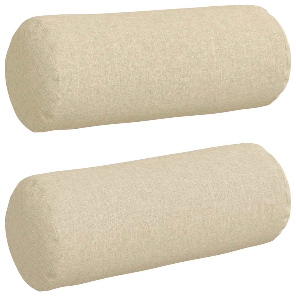 Valjkasti jastučići 2 pcs Krema Ø 15 x 40 cm tkanina