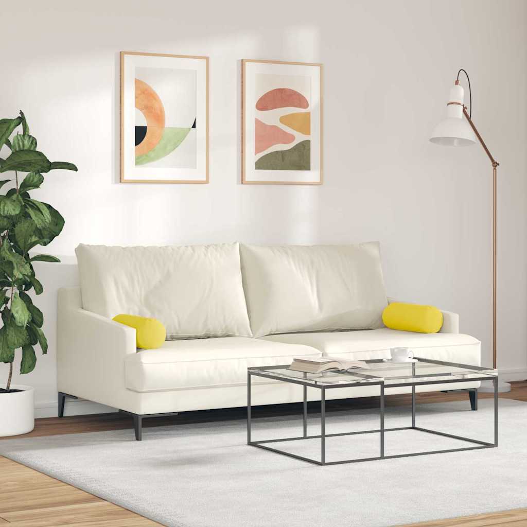 Valjkasti jastučići 2 pcs Svijetlo žuta Ø 15 x 40 cm tkanina