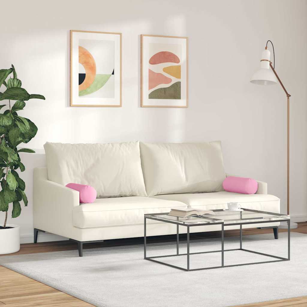 Valjkasti jastučići 2 pcs Ružičasta Ø 15 x 40 cm tkanina