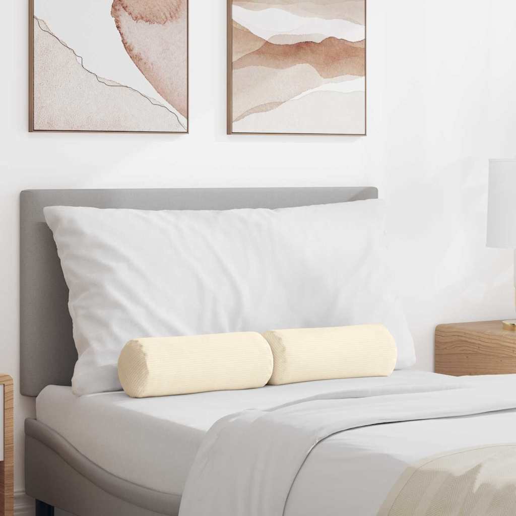 Valjkasti jastučići 2 pcs Krema Ø 15 x 40 cm Kordura tekstil
