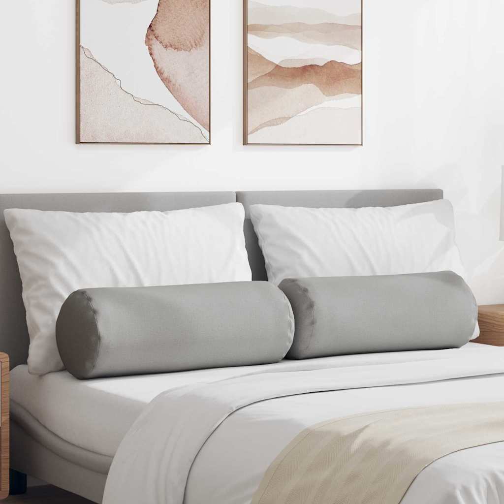 Valjkasti jastučići 2 pcs Oblačnosiva Ø 25 x 70 cm tkanina