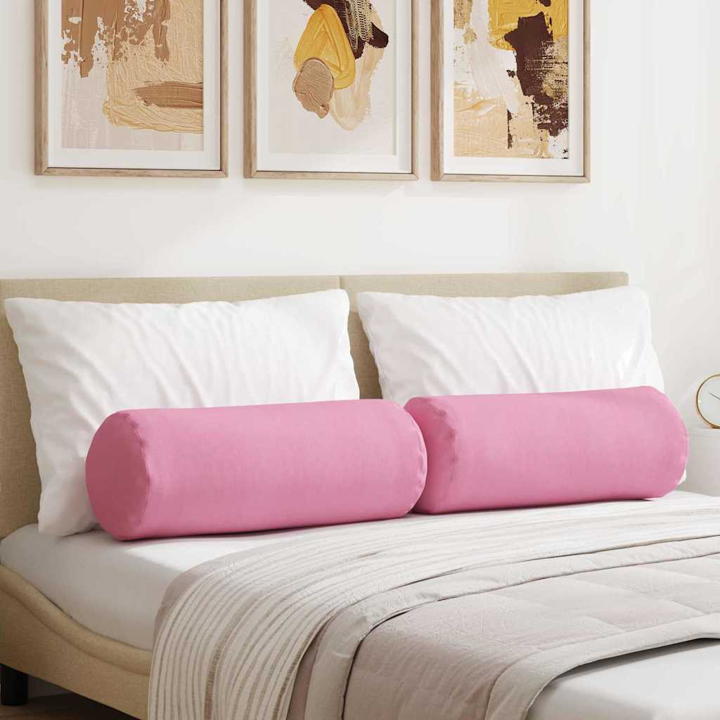 Valjkasti jastučići 2 pcs Ružičasta Ø 25 x 70 cm tkanina