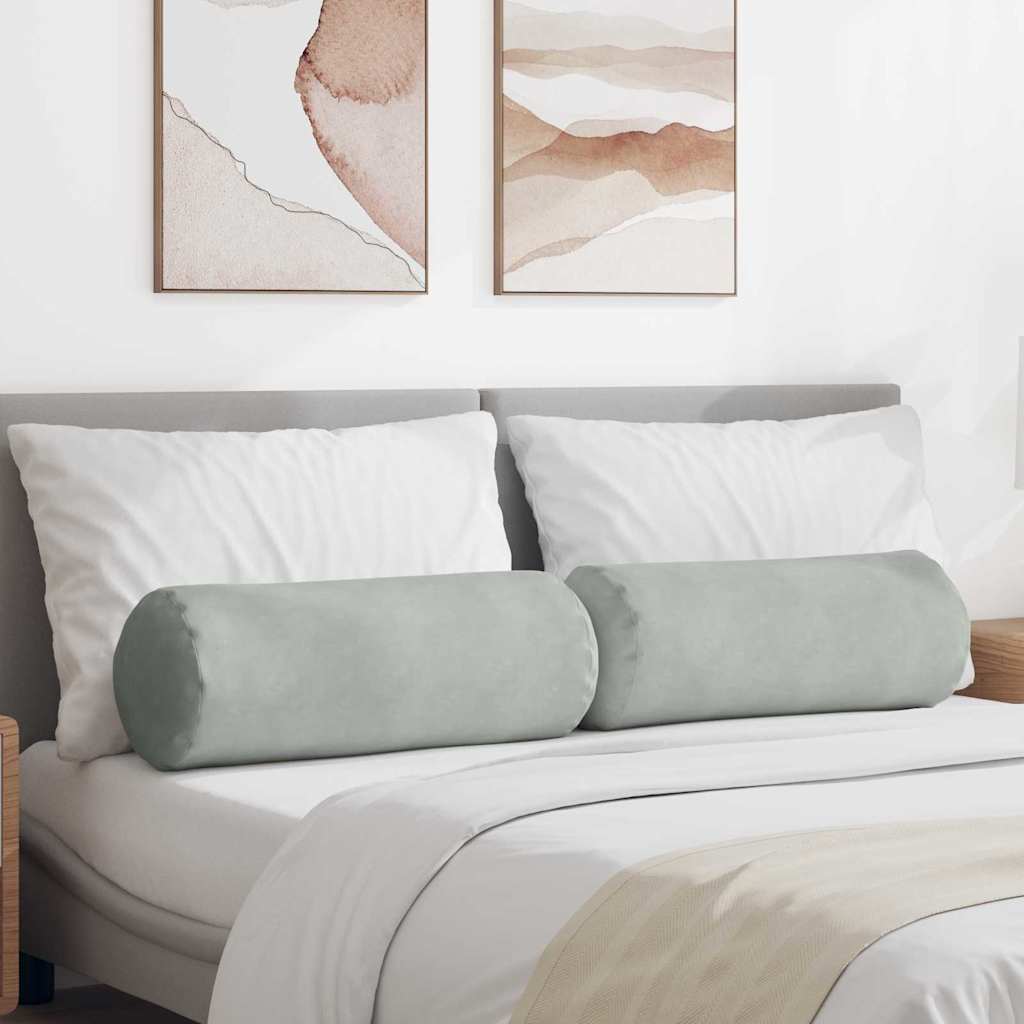 Valjkasti jastučići 2 pcs Svijetlo siva Ø 25 x 70 cm