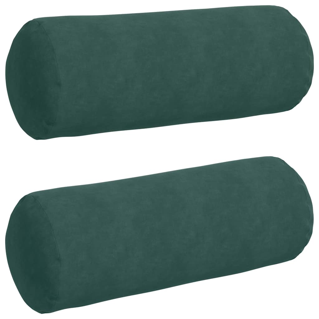 Valjkasti jastučići 2 pcs Tamnozelena Ø 25 x 70 cm