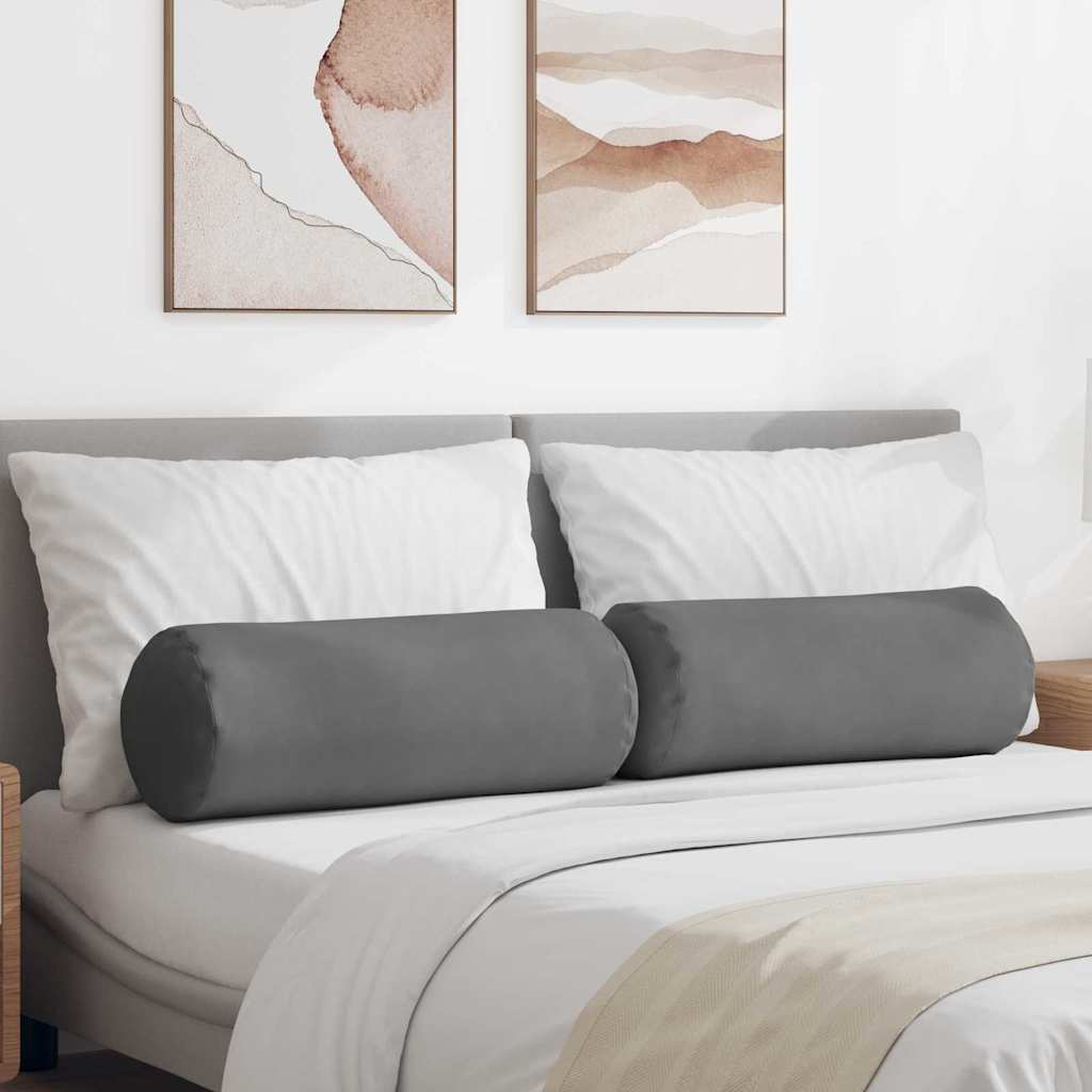 Valjkasti jastučići 2 pcs Tamno siva Ø 25 x 70 cm