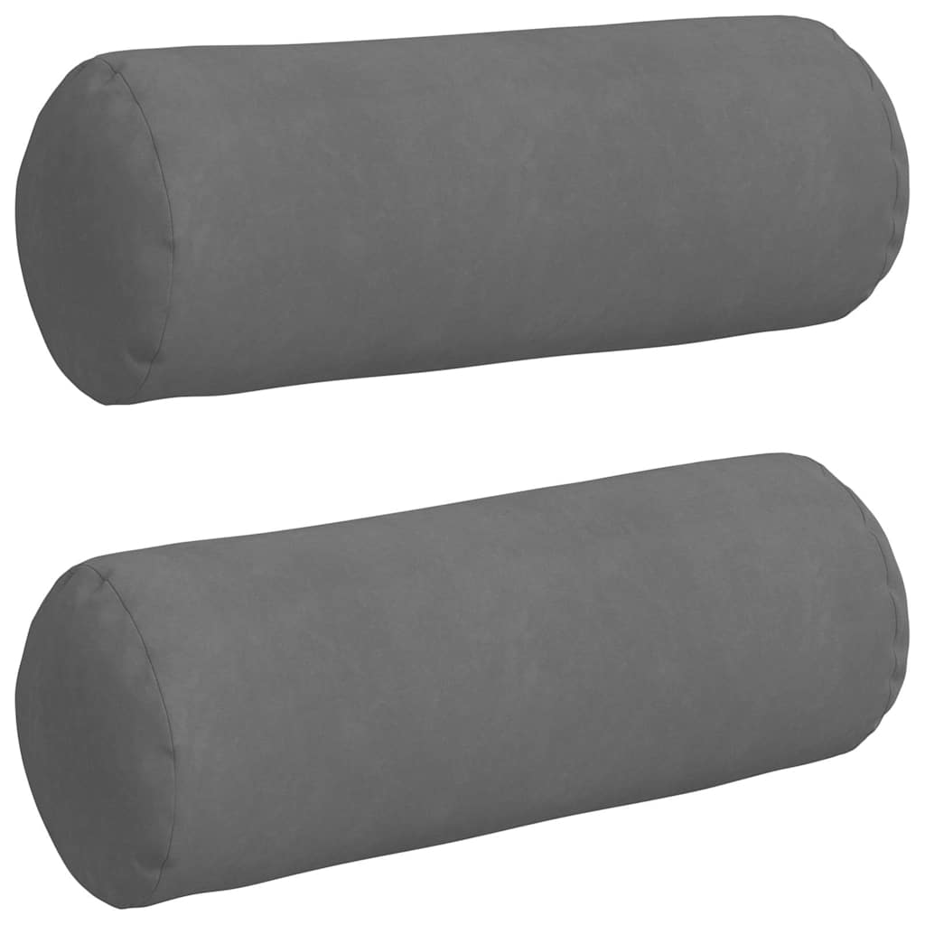 Valjkasti jastučići 2 pcs Tamno siva Ø 25 x 70 cm