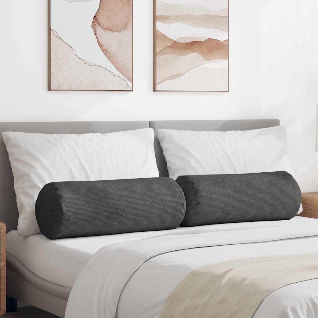 Valjkasti jastučići 2 pcs Tamno siva Ø 25 x 70 cm