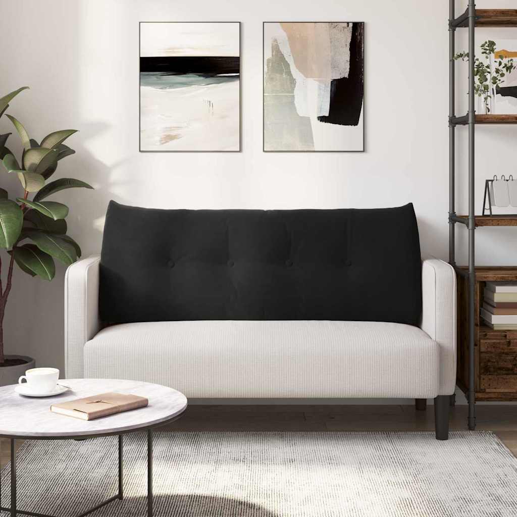 Jastuk za leđa Crna 120 x 24 x 50 cm Baršun