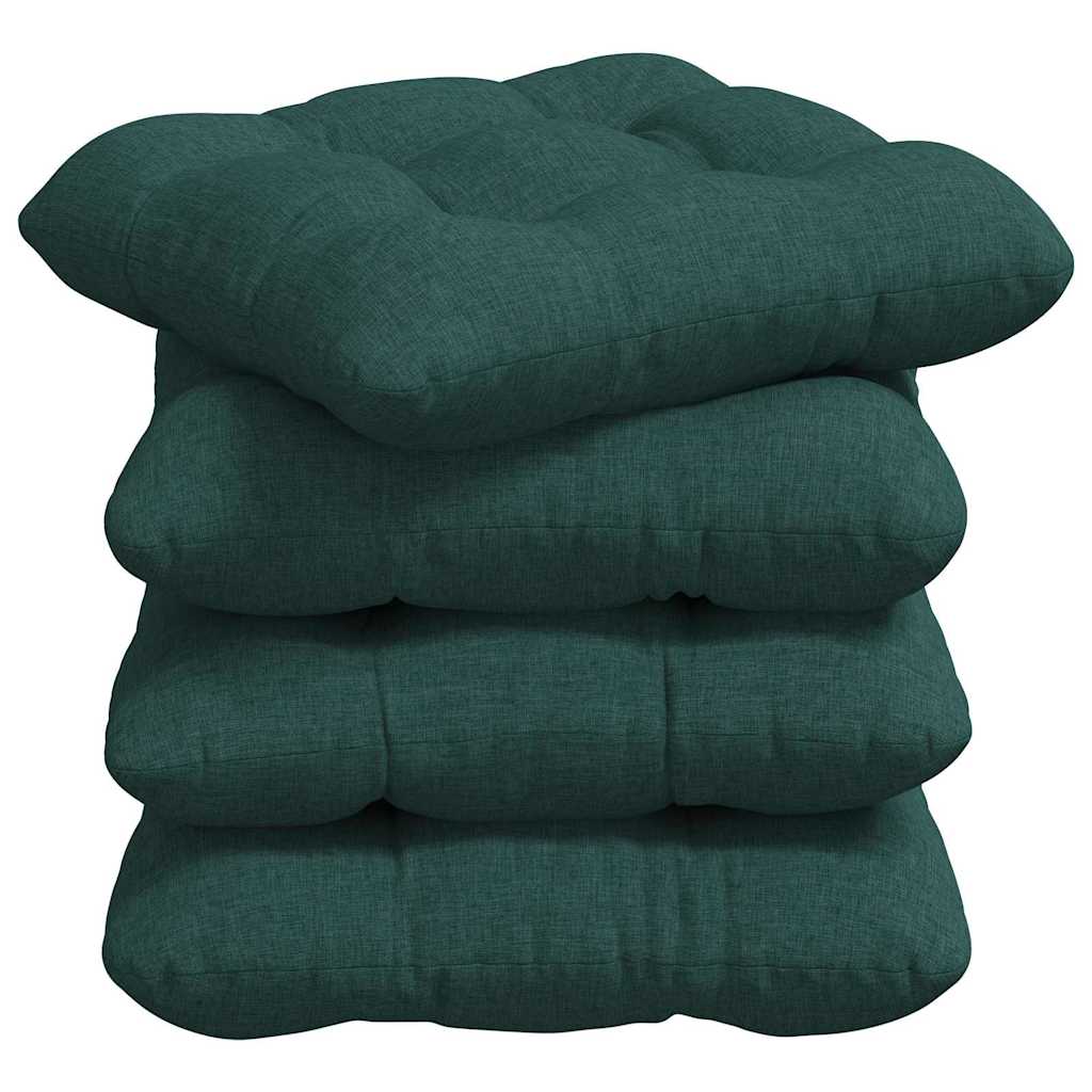 Jastučići za sjedenje 4 pcs Tamnozelena 40 x 40 x 12 cm tkanina