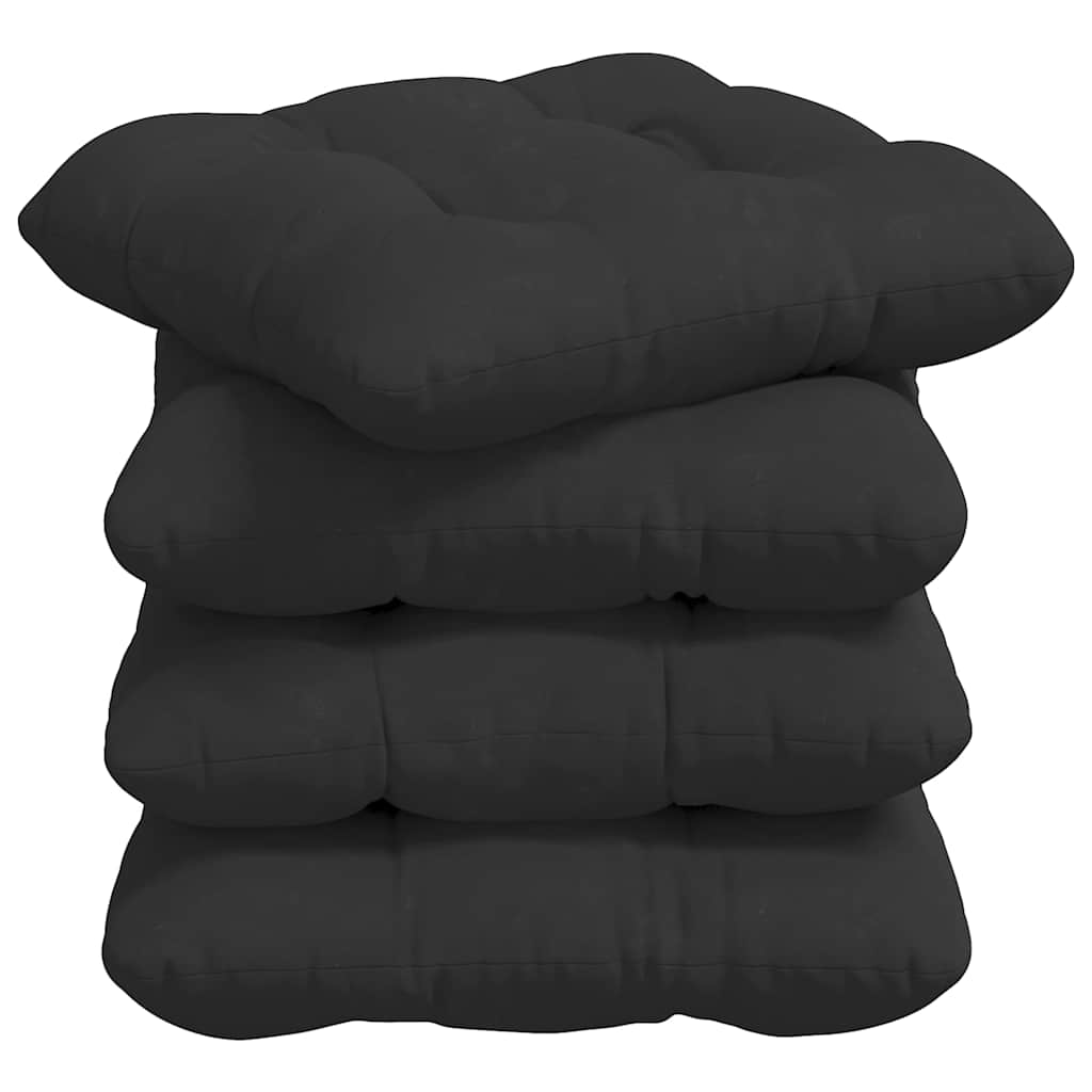 Jastučići za sjedenje 4 pcs Crna 40 x 40 cm Mikrofiber tkanina