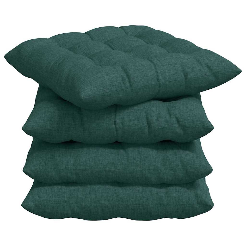 Jastučići za sjedenje 4 pcs Tamnozelena 40 x 40 x 6 cm tkanina