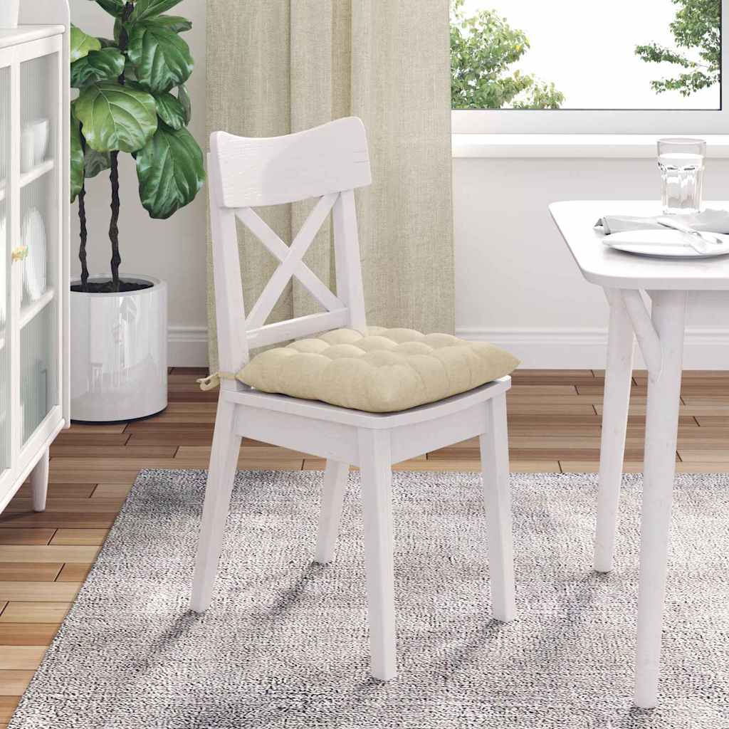 Jastučići za sjedenje 4 pcs Krema 40 x 40 x 6 cm tkanina