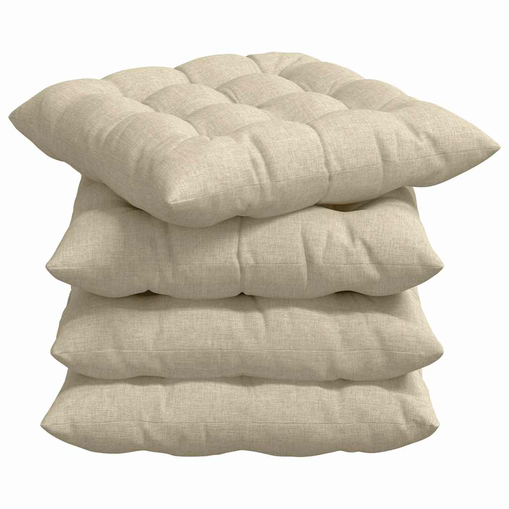 Jastučići za sjedenje 4 pcs Krema 40 x 40 x 6 cm tkanina