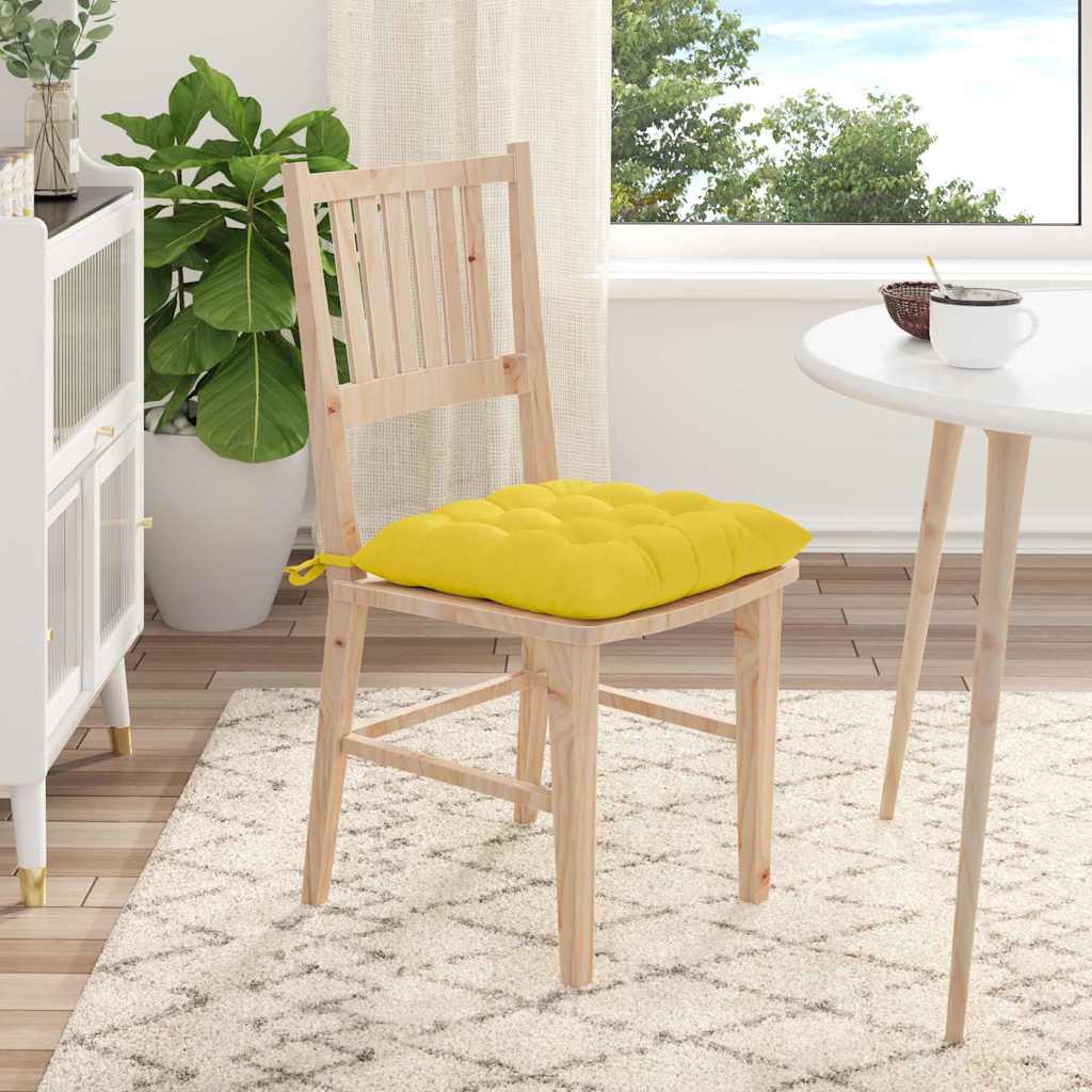 Jastučići za sjedenje 4 pcs Svijetlo žuta 40 x 40 x 6 cm