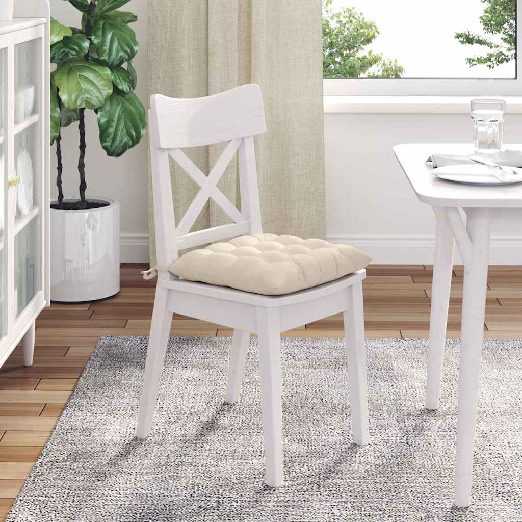 Jastučići za sjedenje 4 pcs Bež 40 x 40 x 6 cm Mikrofibra
