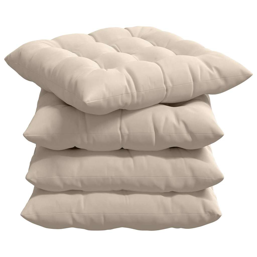 Jastučići za sjedenje 4 pcs Bež 40 x 40 x 6 cm Mikrofibra