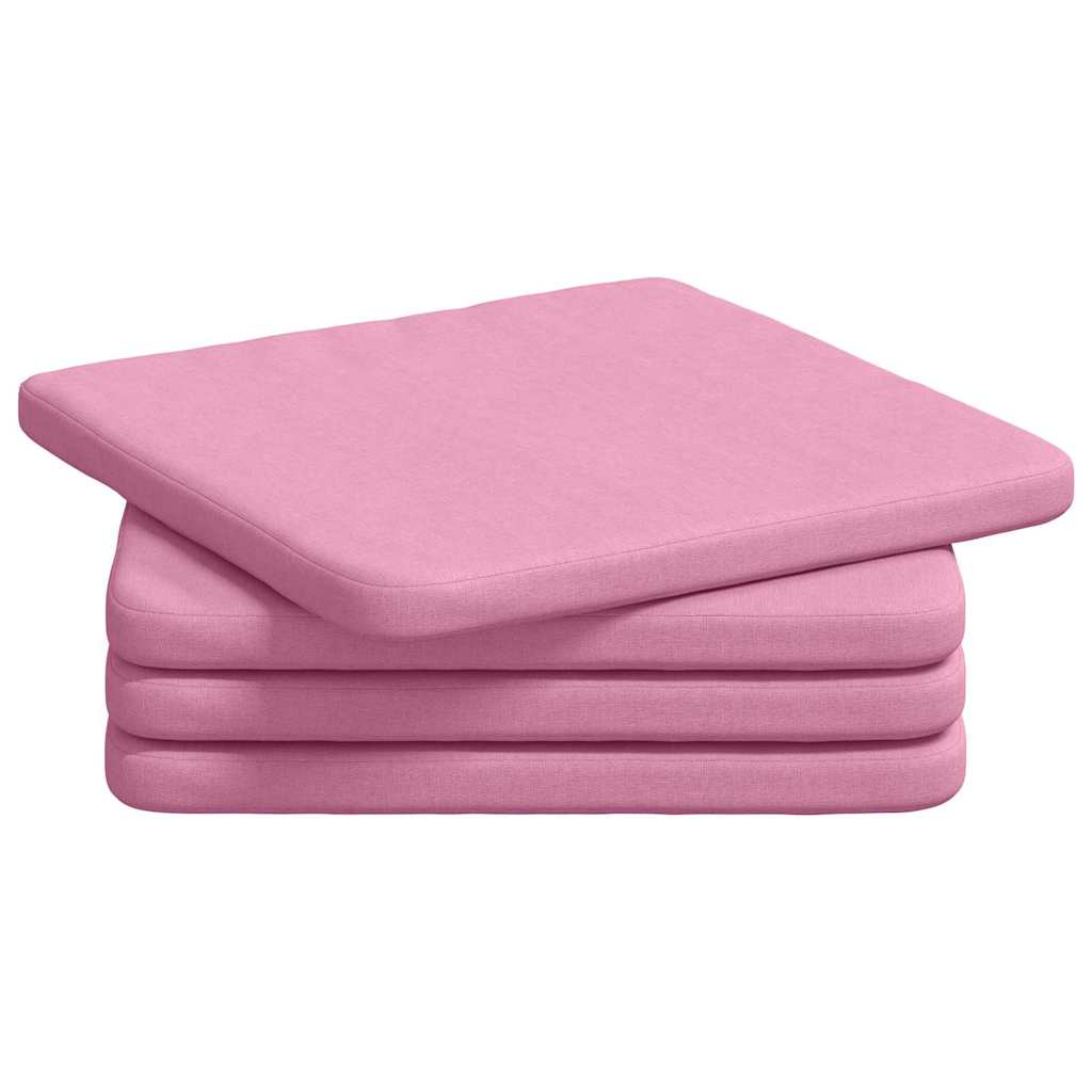 Jastučići za sjedenje 4 pcs Ružičasta 40 x 40 x 3 cm tkanina