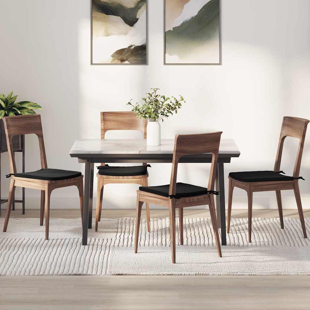 Jastučići za sjedenje 4 pcs Crna 40 x 40 x 3 cm Baršun