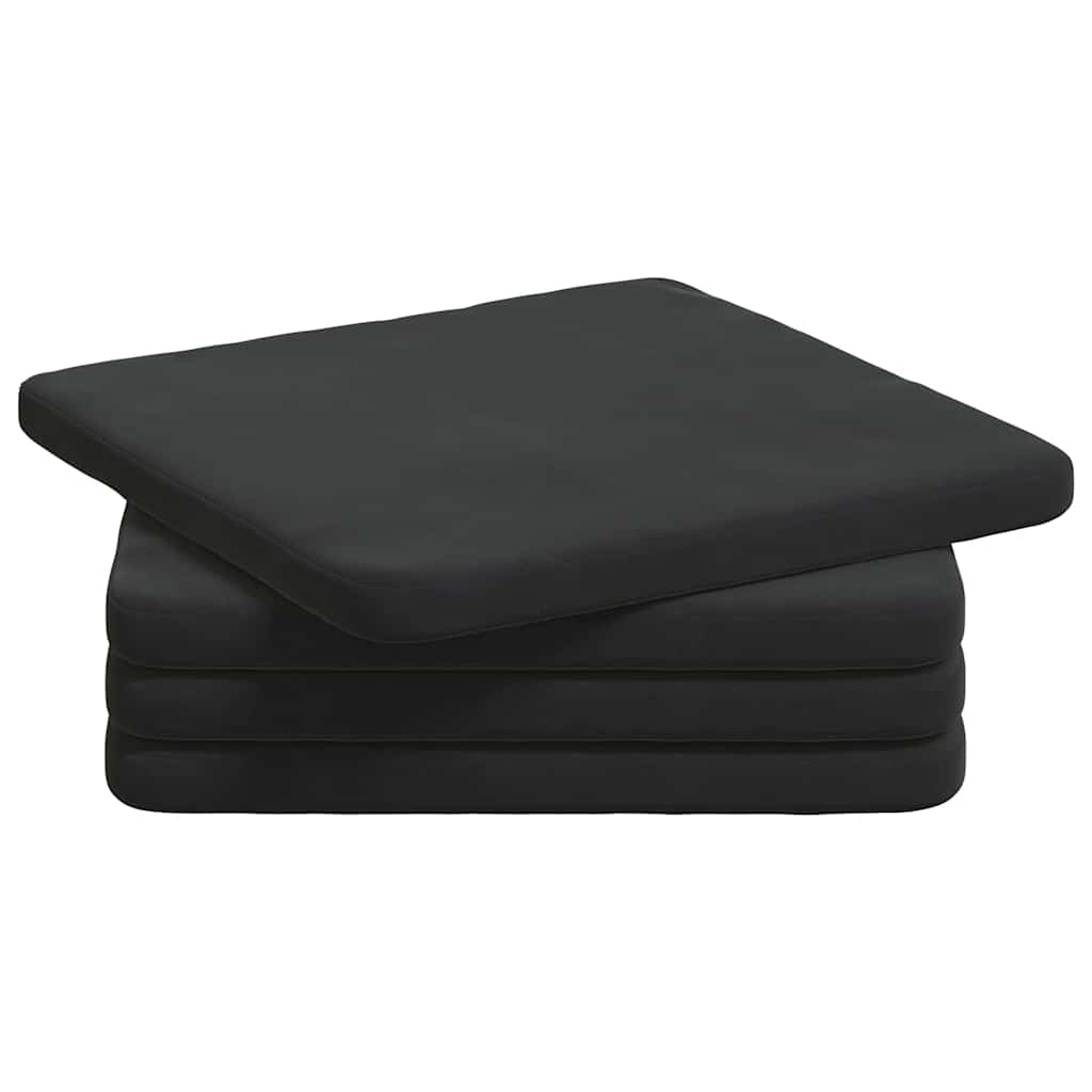Jastučići za sjedenje 4 pcs Crna 40 x 40 x 3 cm Baršun
