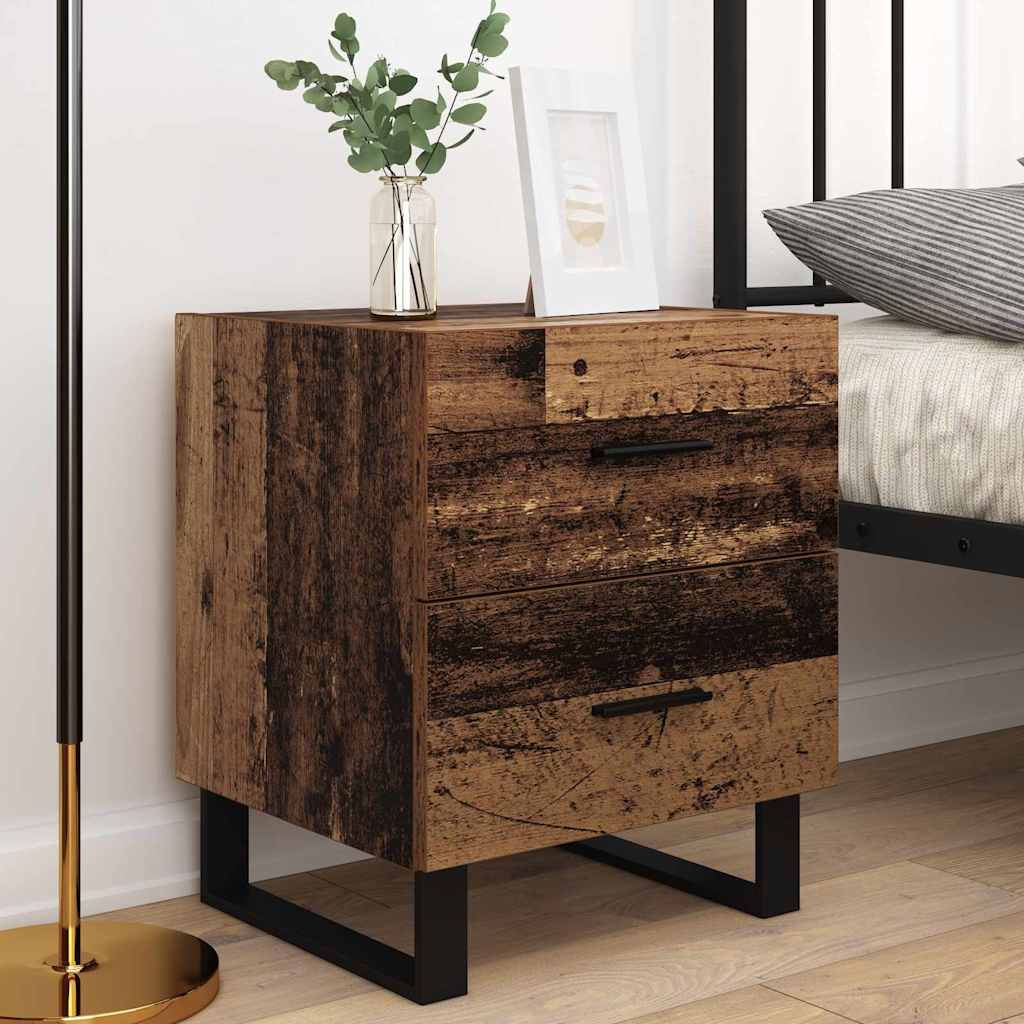 Noćni ormar 2 pcs Stari drvo i crna 40 x 35 x 47,5 cm