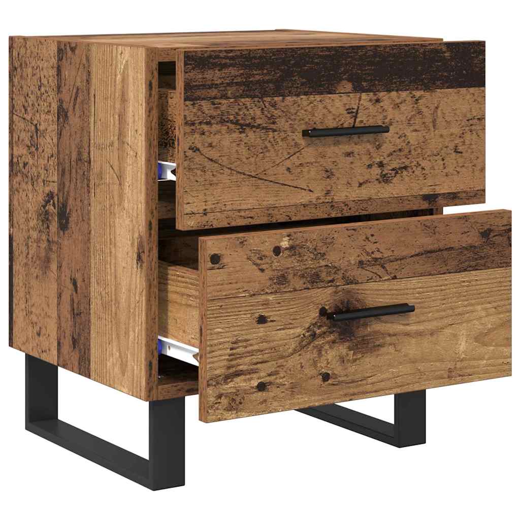 Noćni ormar 2 pcs Stari drvo i crna 40 x 35 x 47,5 cm
