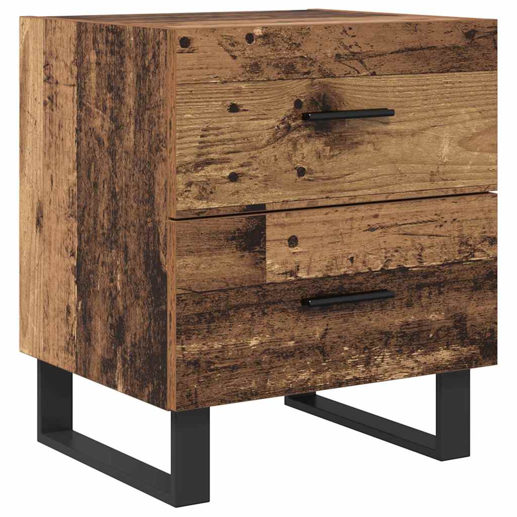 Noćni ormar 2 pcs Stari drvo i crna 40 x 35 x 47,5 cm