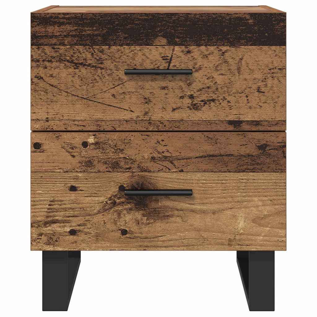 Noćni ormar 2 pcs Stari drvo i crna 40 x 35 x 47,5 cm