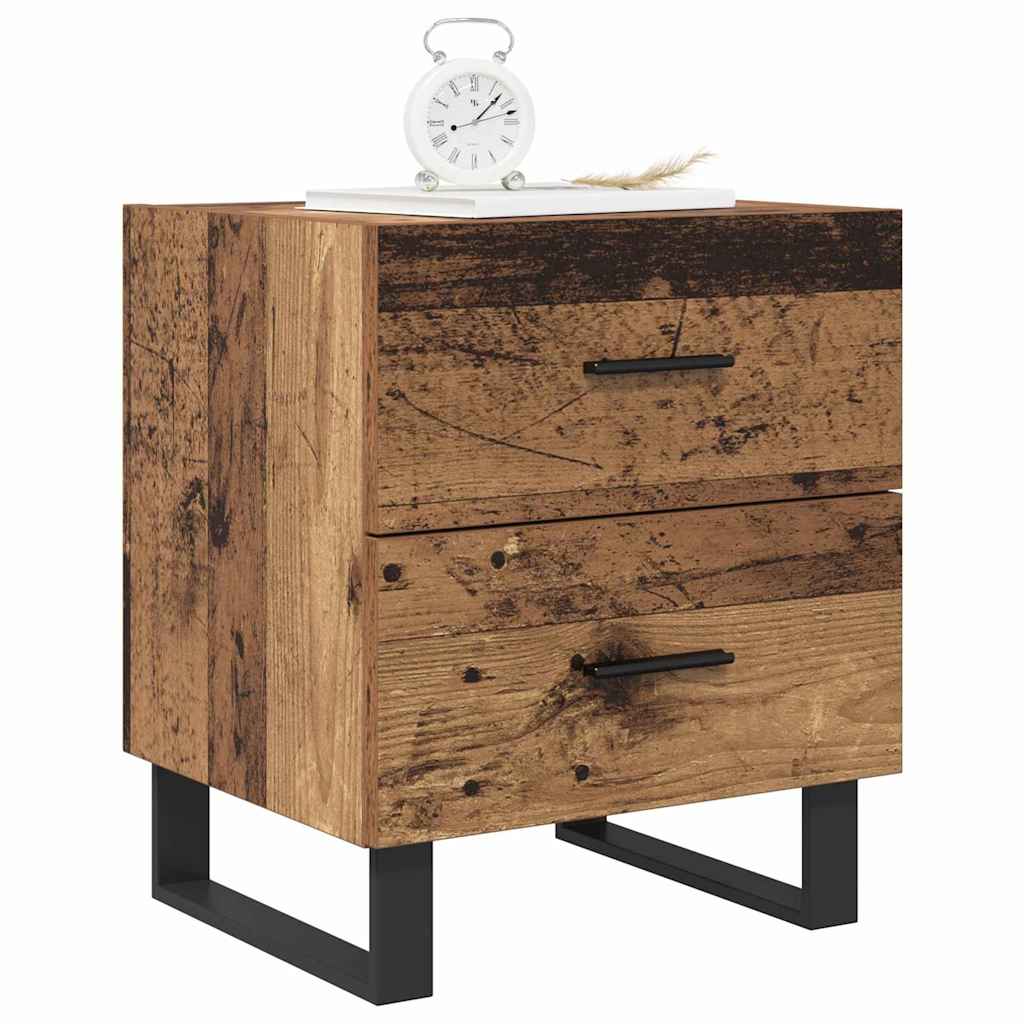 Noćni ormar 2 pcs Stari drvo i crna 40 x 35 x 47,5 cm