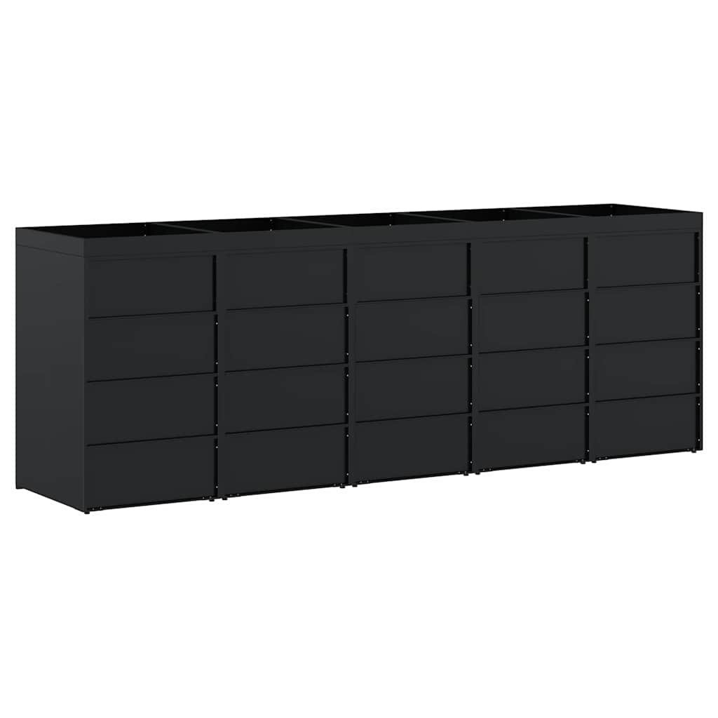 Skladištenje kanti za 5 kanti Crna 340 x 77,5 x 121,5 cm