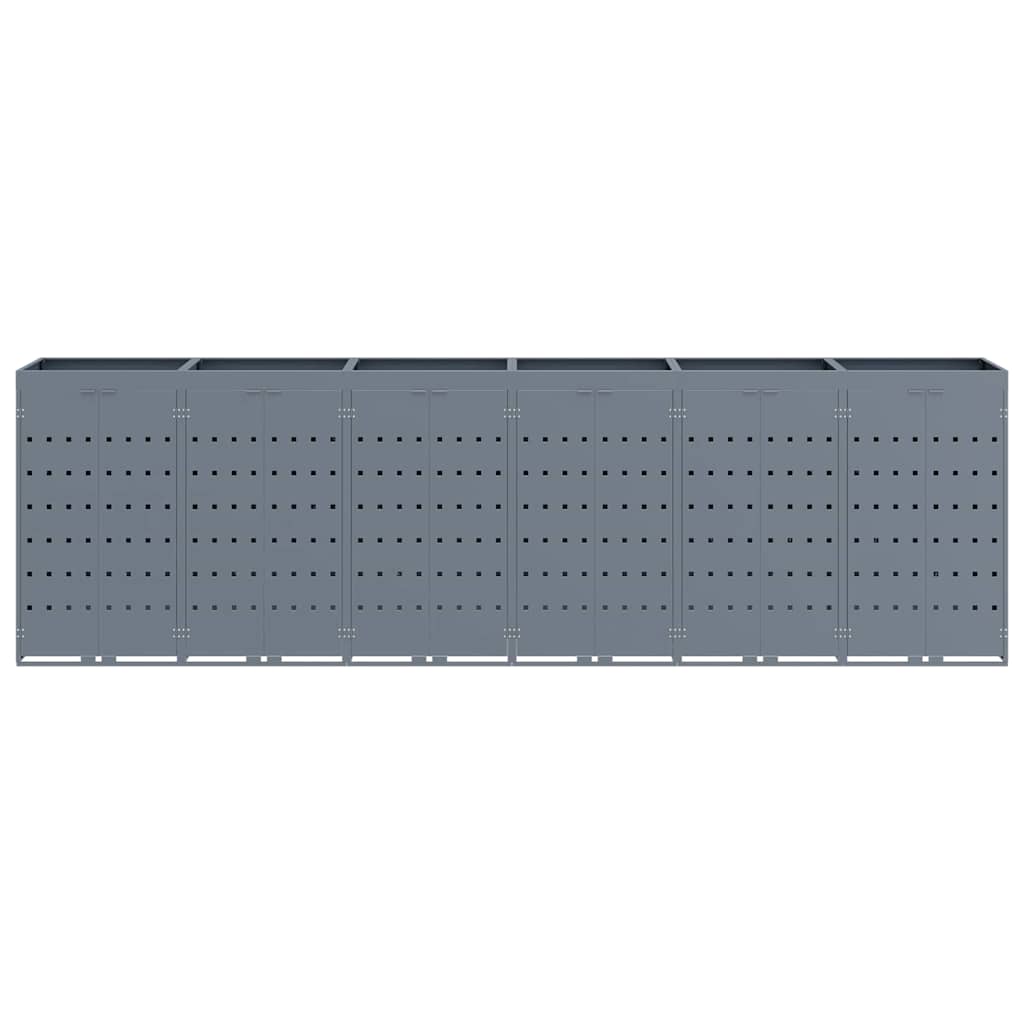 Skladištenje kanti za 6 kanti Svijetlo siva Čelik s prahom