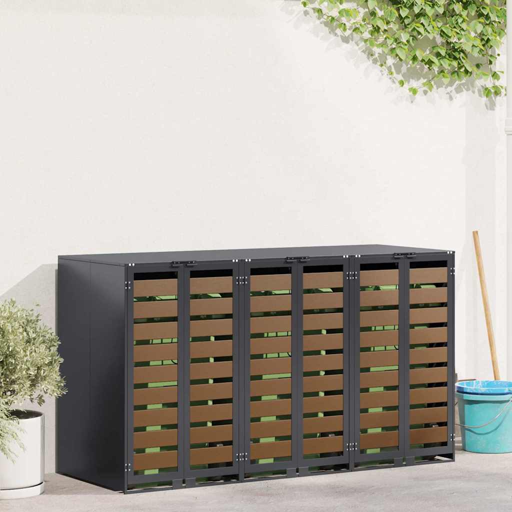 Skladištenje kanti za 3 kante Antracit 340 x 77.5 x 115.5 cm