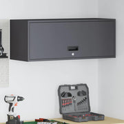 Ormar za zid u garaži Crna 90 x 33 x 35 cm Čelik s prahom