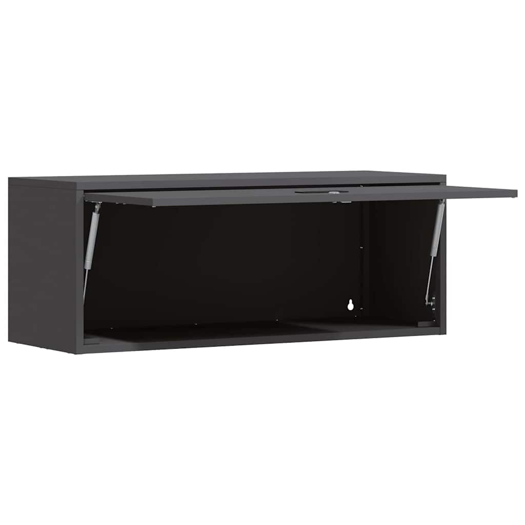 Ormar za zid u garaži Crna 90 x 33 x 35 cm Čelik s prahom