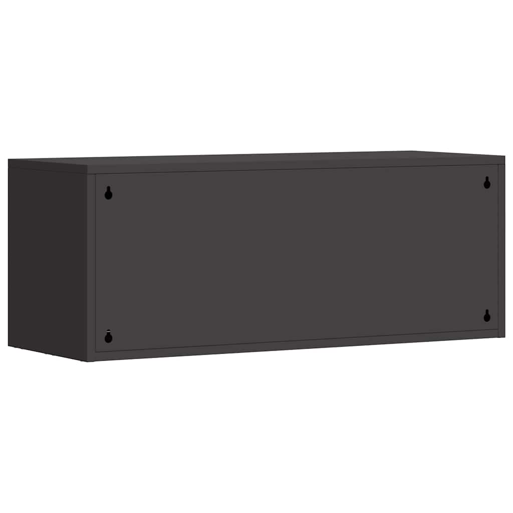 Ormar za zid u garaži Crna 90 x 33 x 35 cm Čelik s prahom