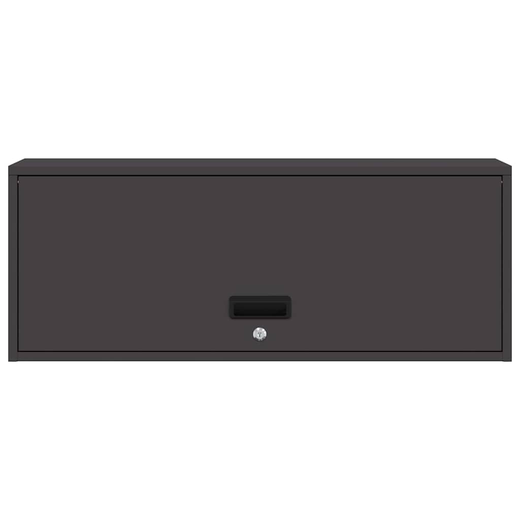 Ormar za zid u garaži Crna 90 x 33 x 35 cm Čelik s prahom