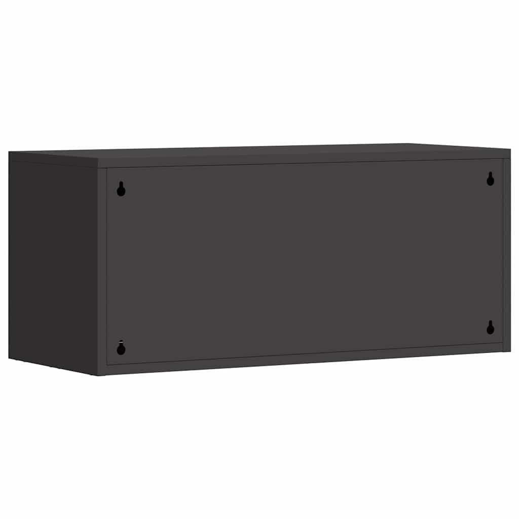 Ormar za zid u garaži Crna 80 x 33 x 35 cm Čelik s prahom