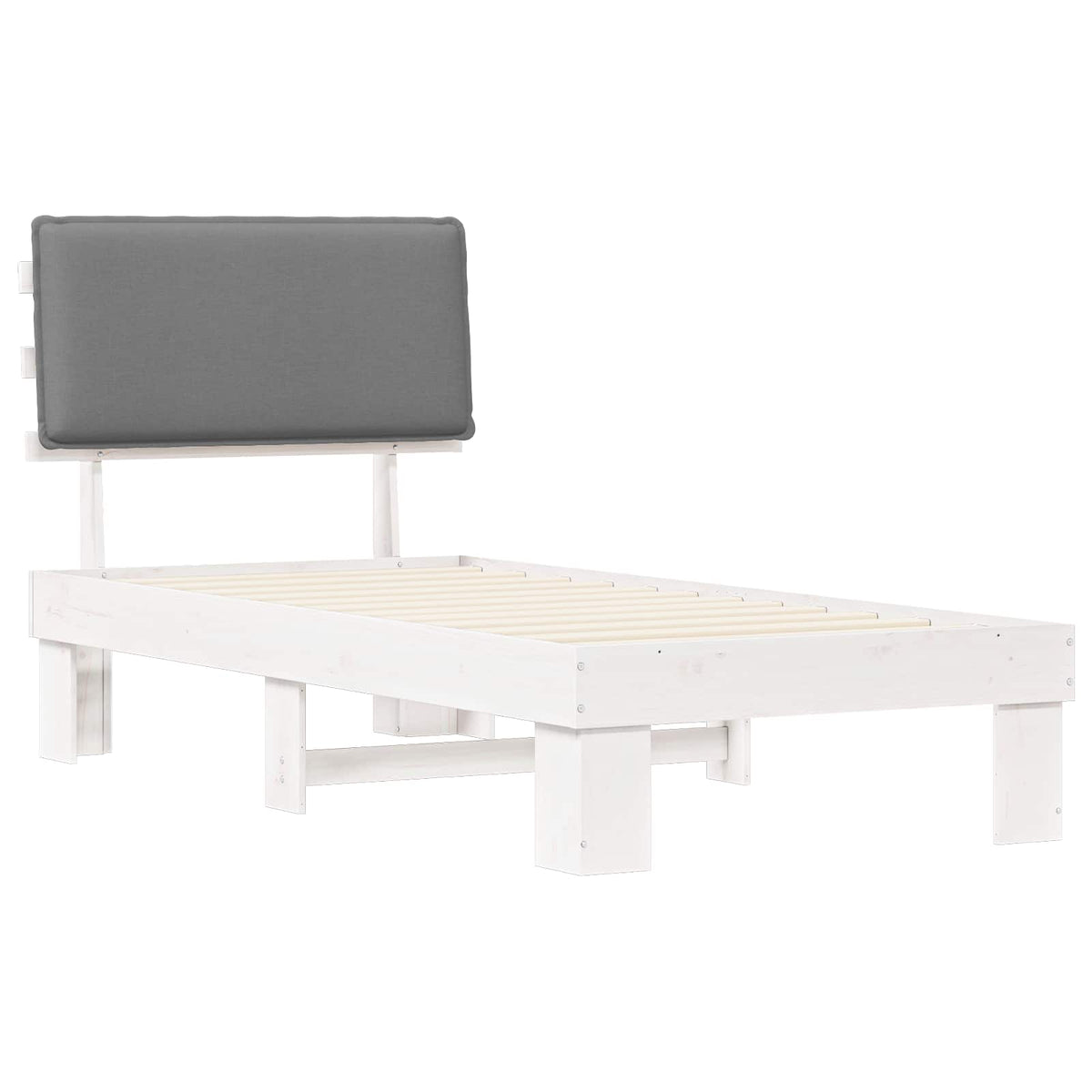 Krevetni okvir s tapiciranim uzglavljem Svijetlo siva Svjetlosiva 75 x 190 cm