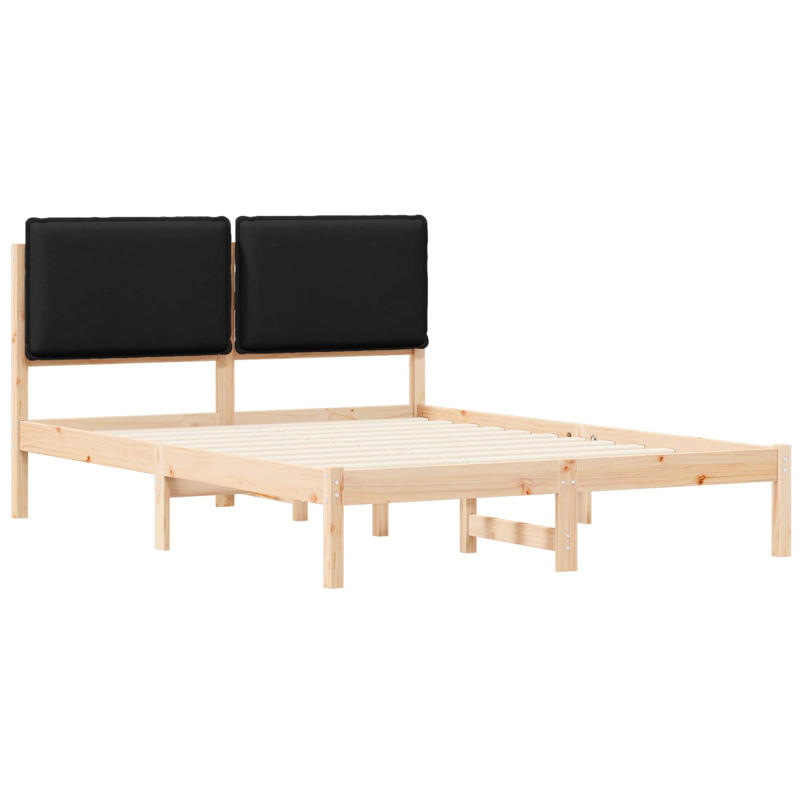 Krevetni okvir s tapiciranim uzglavljem Crna 120 x 200 cm