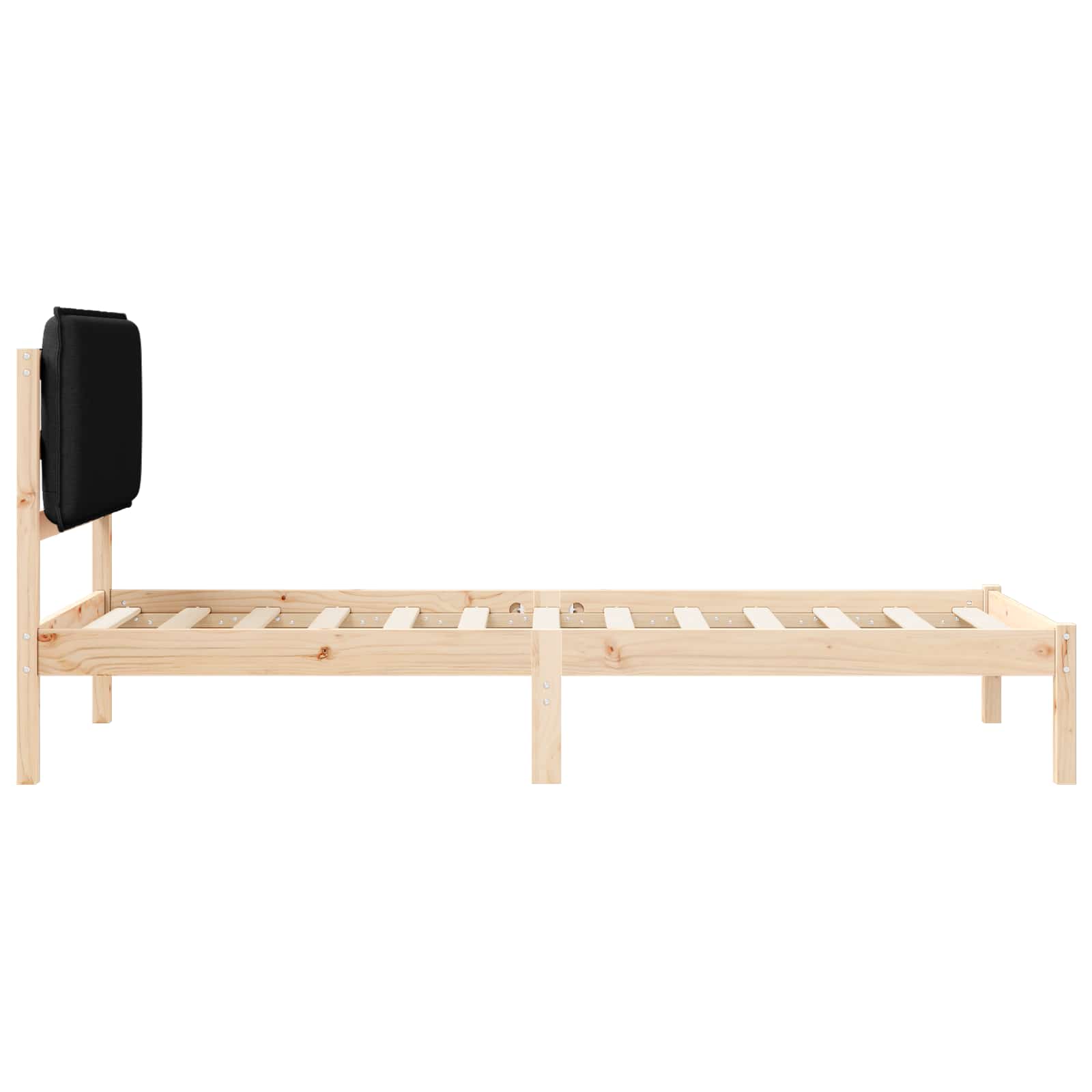 Krevetni okvir s tapiciranim uzglavljem Crna 100 x 200 cm