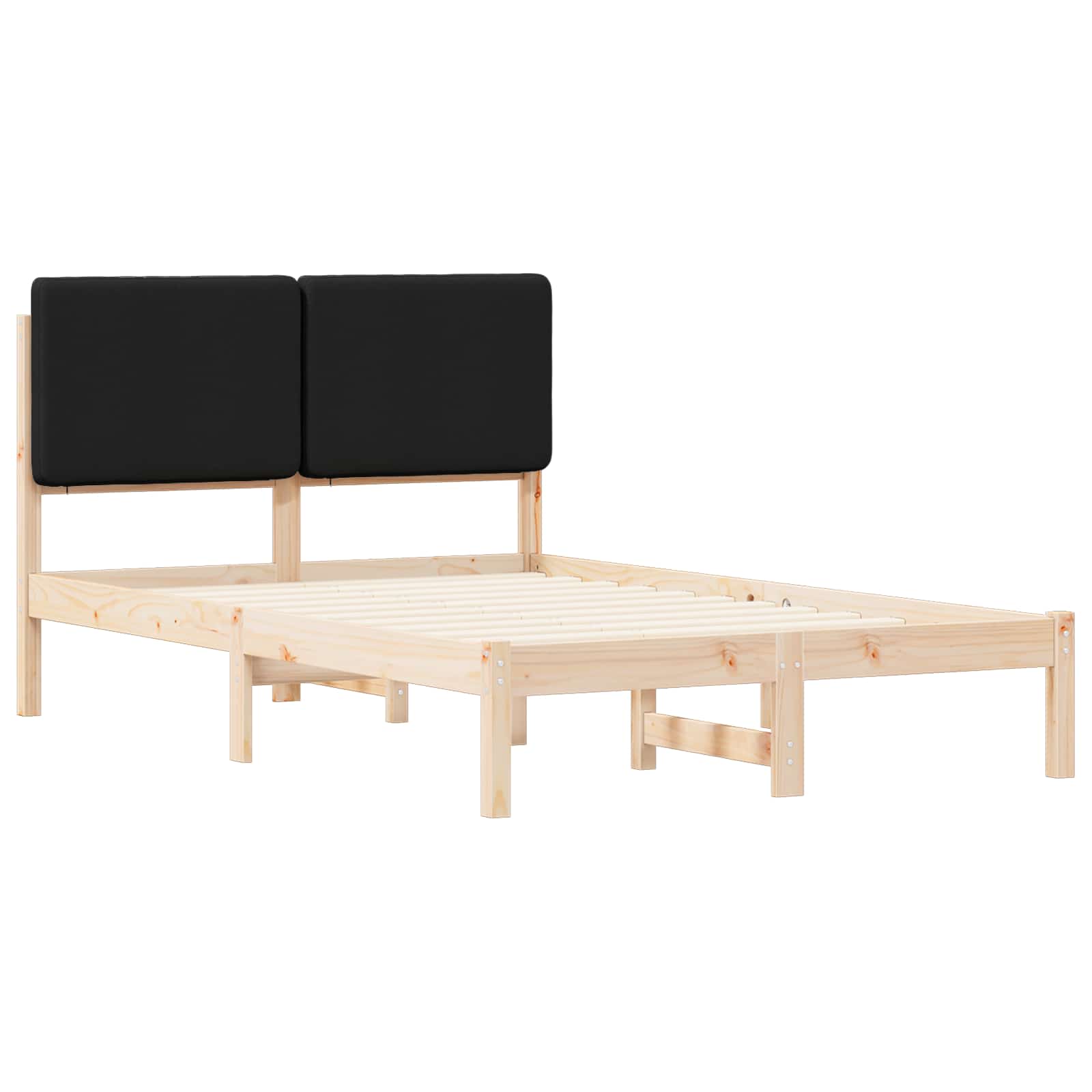 Krevetni okvir s tapiciranim uzglavljem Crna 120 x 200 cm