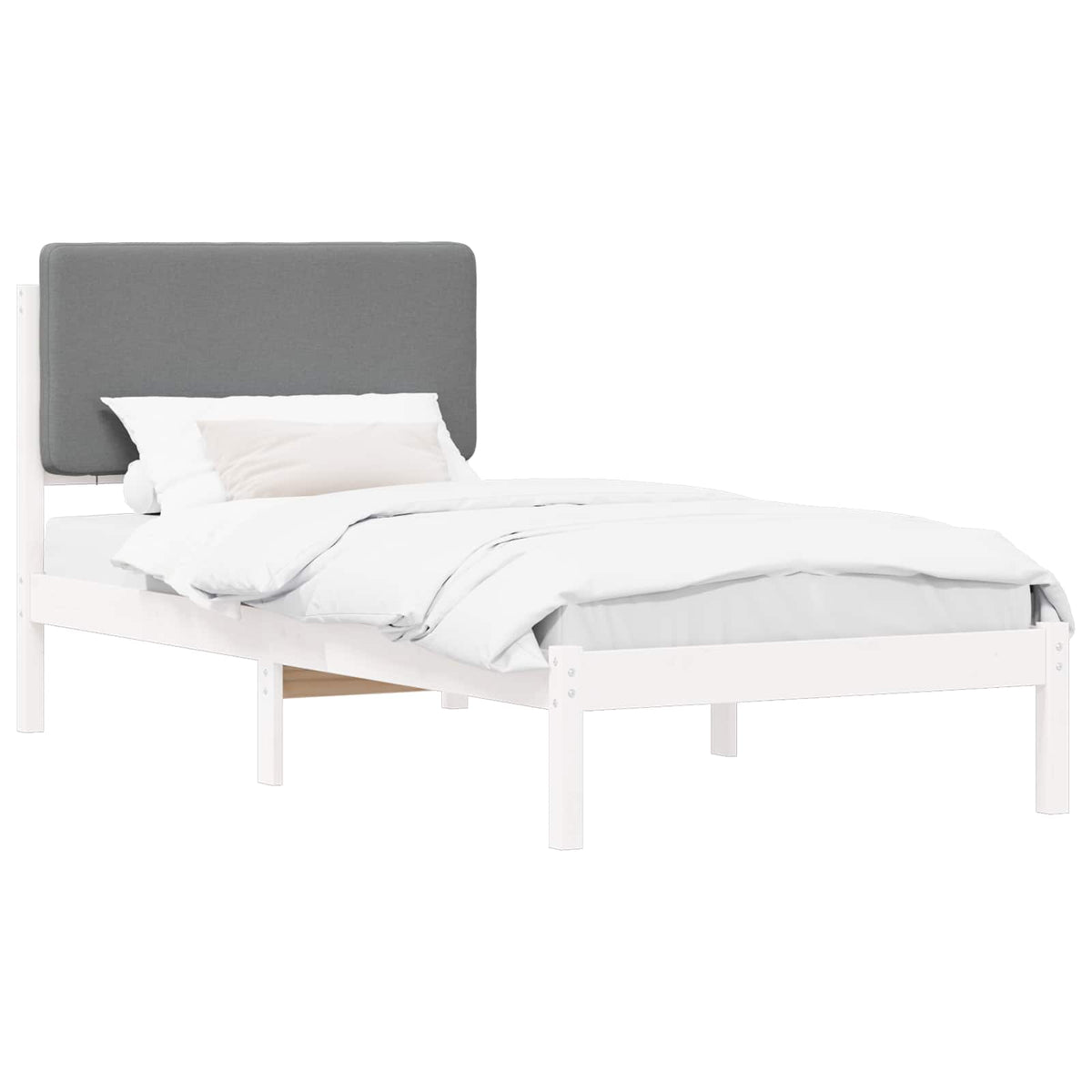 Krevetni okvir s tapiciranim uzglavljem Svijetlo siva Svjetlosiva 205.5 x 95.5 x 84.5 cm