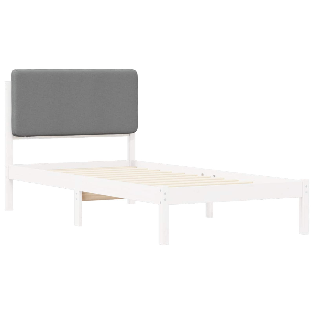 Krevetni okvir s tapiciranim uzglavljem Svijetlo siva Svjetlosiva 205.5 x 95.5 x 84.5 cm