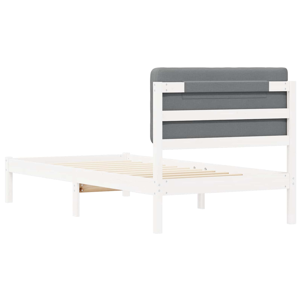 Krevetni okvir s tapiciranim uzglavljem Svijetlo siva Svjetlosiva 205.5 x 95.5 x 84.5 cm
