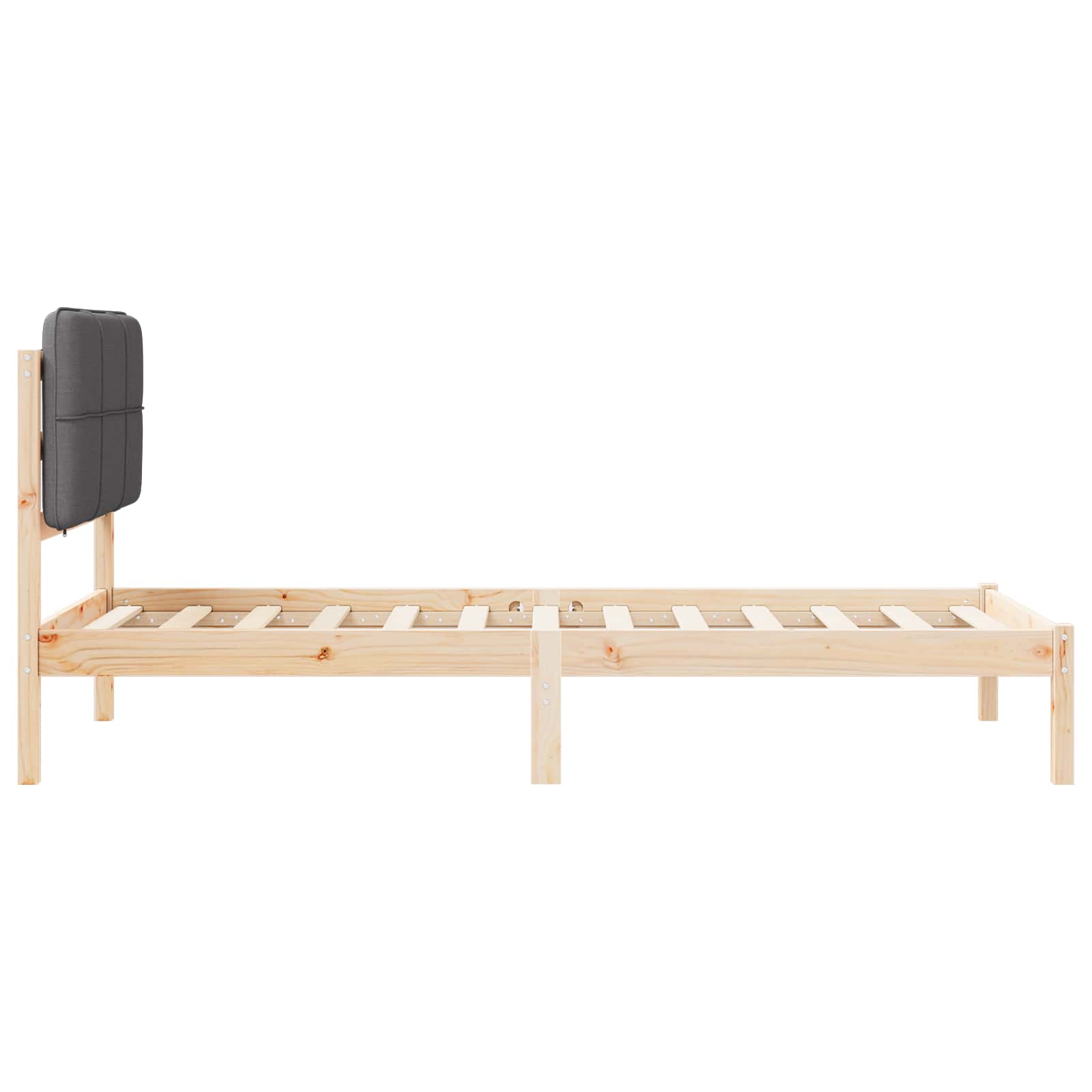 Krevetni okvir s tapiciranim uzglavljem Tamno siva 80 x 200 cm